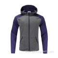 Mens Soccer Wear Zip Up Hoodies Purple